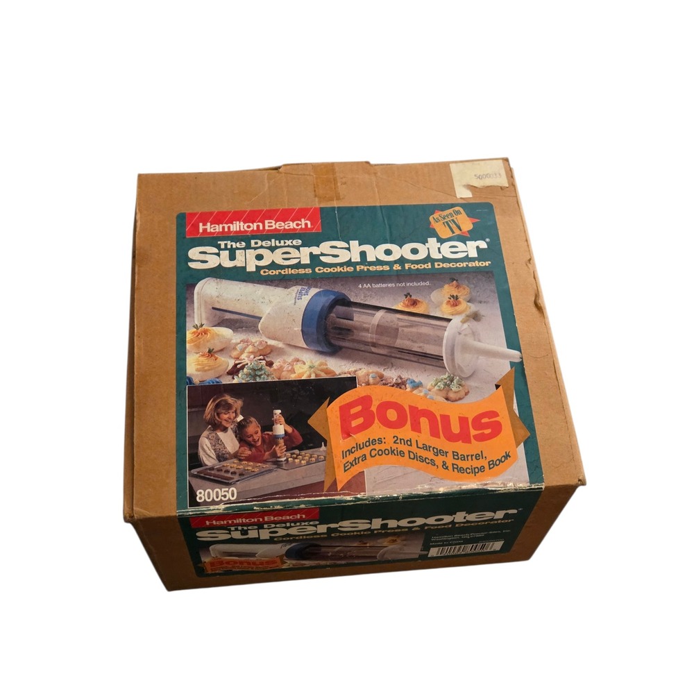 Vintage Hamilton‎ Beach SuperShooter Deluxe Cordless Cookie Press Set w/ Box
